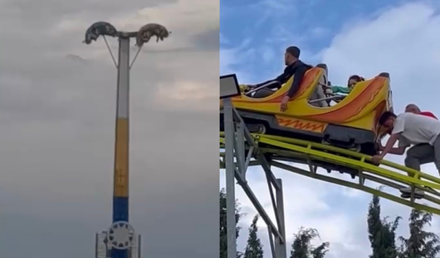 Buca’da lunapark kâbusu: Metrelerce yüksekte mahsur kaldılar