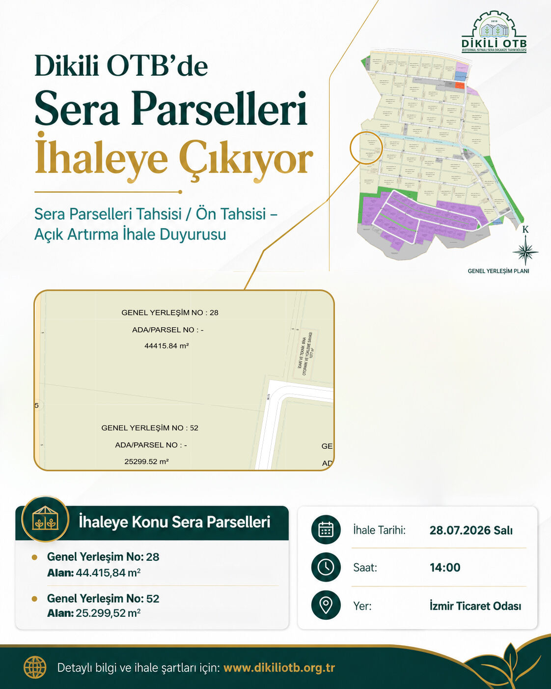 Dikili Jeotermal Isıtmalı Sera Organize Tarım Bölgesi’ne Ait 4 Adet Sera Ile 2 Adet Sanayi Parse (1)