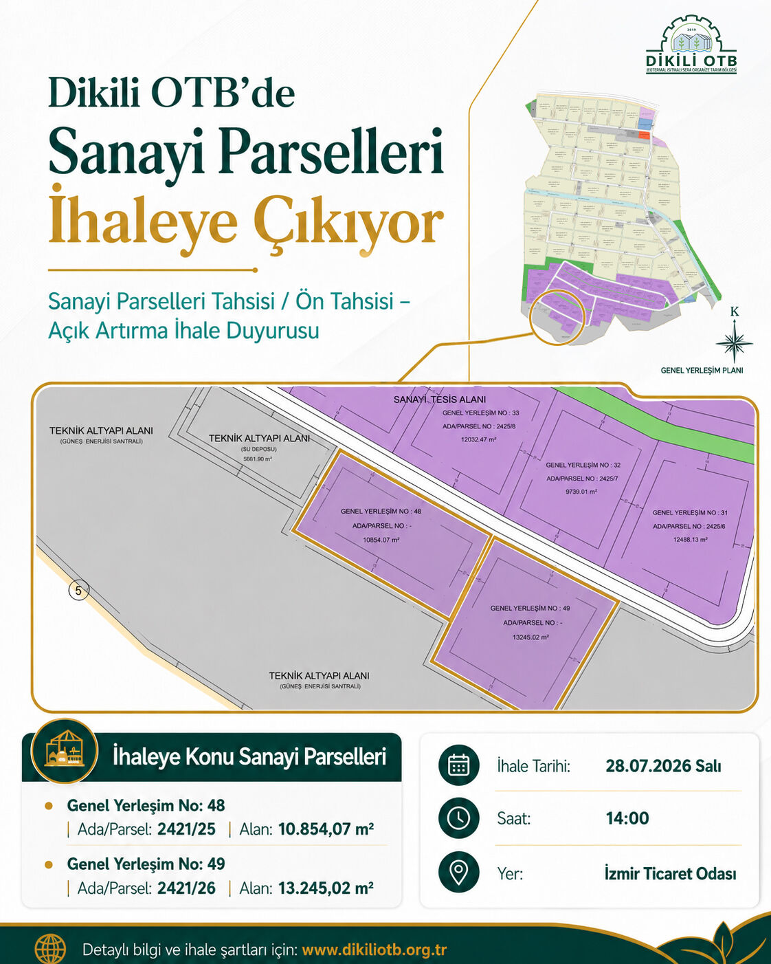 Dikili Jeotermal Isıtmalı Sera Organize Tarım Bölgesi’ne Ait 4 Adet Sera Ile 2 Adet Sanayi Parse (2)